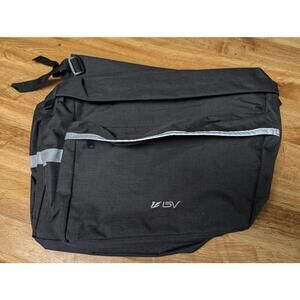 Black Bicycle Pannier Bag with Reflective Strips